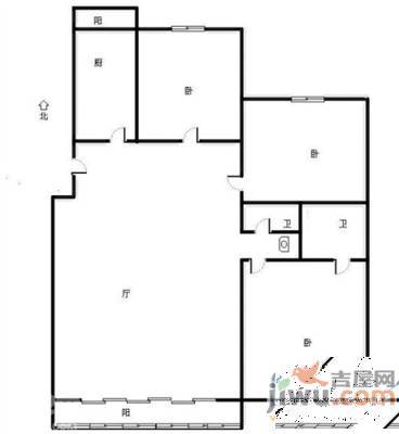 国城花园3室2厅2卫170㎡户型图