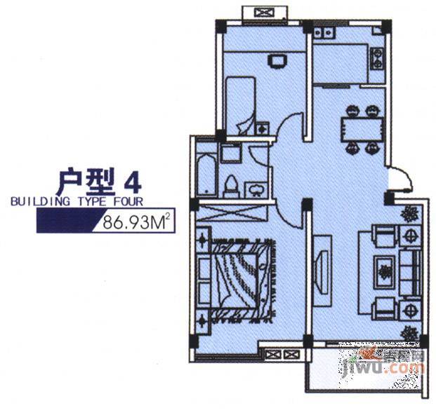 月亮湾亲水嘉园2室2厅1卫98㎡户型图