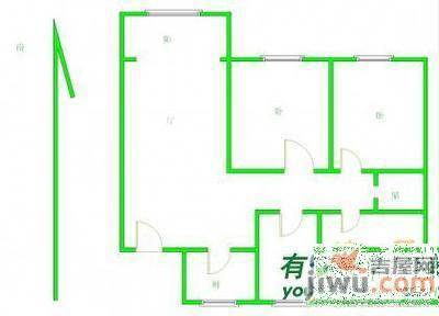 高河花园2室2厅1卫80㎡户型图