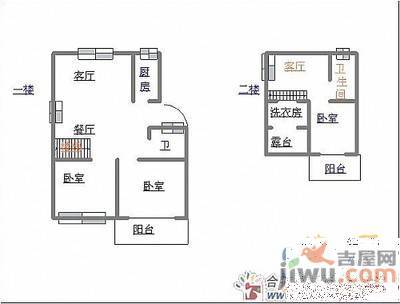 凤凰城君天下2室2厅1卫87㎡户型图