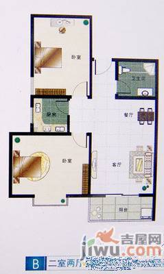 凤凰城君天下2室2厅1卫87㎡户型图