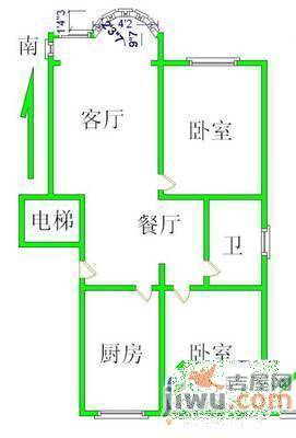 栈塘住宅小区2室2厅1卫85㎡户型图