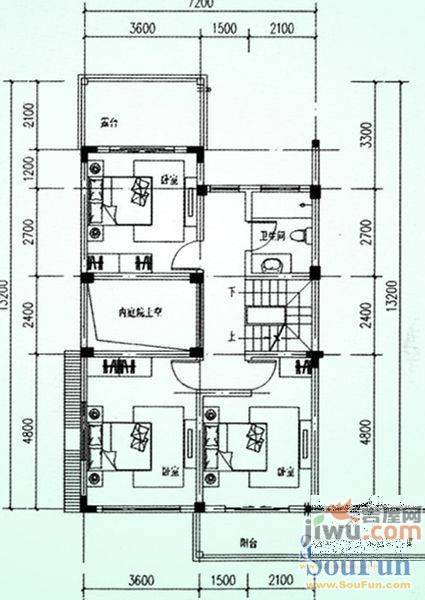 栈塘住宅小区2室2厅1卫85㎡户型图