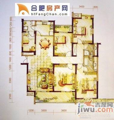 紫荆花园2室1厅1卫60㎡户型图