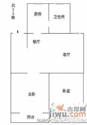 紫荆花园2室1厅1卫60㎡户型图