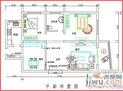 紫荆花园2室1厅1卫60㎡户型图