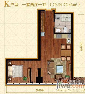 紫荆花园2室1厅1卫60㎡户型图