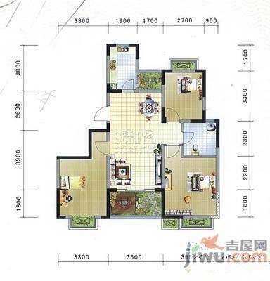 上林雅苑3室2厅2卫136㎡户型图