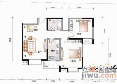 宝文都市公寓1室1厅1卫49㎡户型图