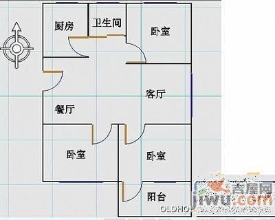 康居时代家园2室2厅1卫109㎡户型图