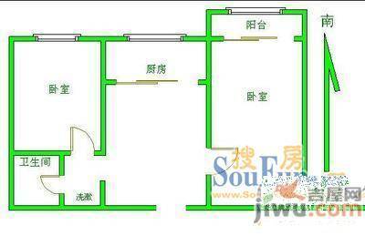 红鑫新村2室1厅1卫户型图