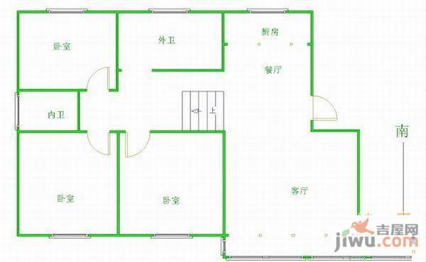 书香苑3室2厅1卫129㎡户型图