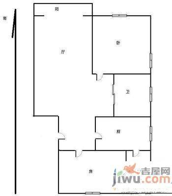 丰乐小区2室2厅1卫71㎡户型图