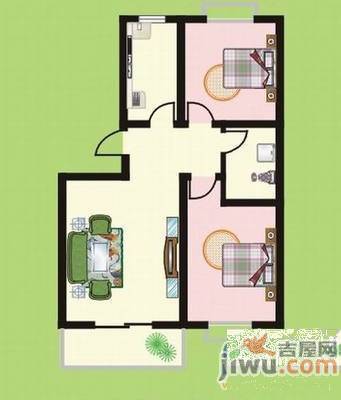 瑶海南村2室2厅1卫65㎡户型图