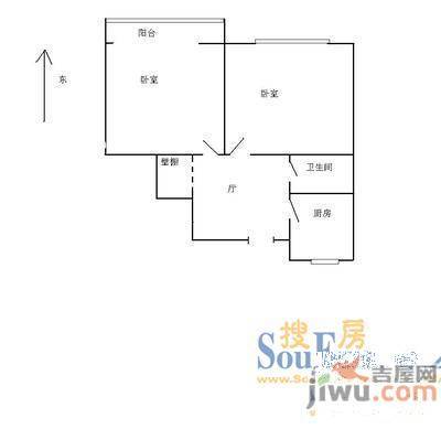 市委党校宿舍3室1厅1卫86㎡户型图