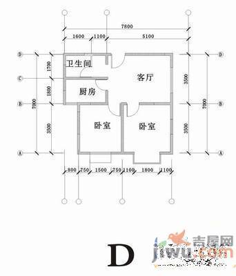 窦小桥2室1厅1卫66㎡户型图