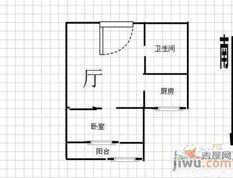 香江国际大厦1室1厅1卫户型图