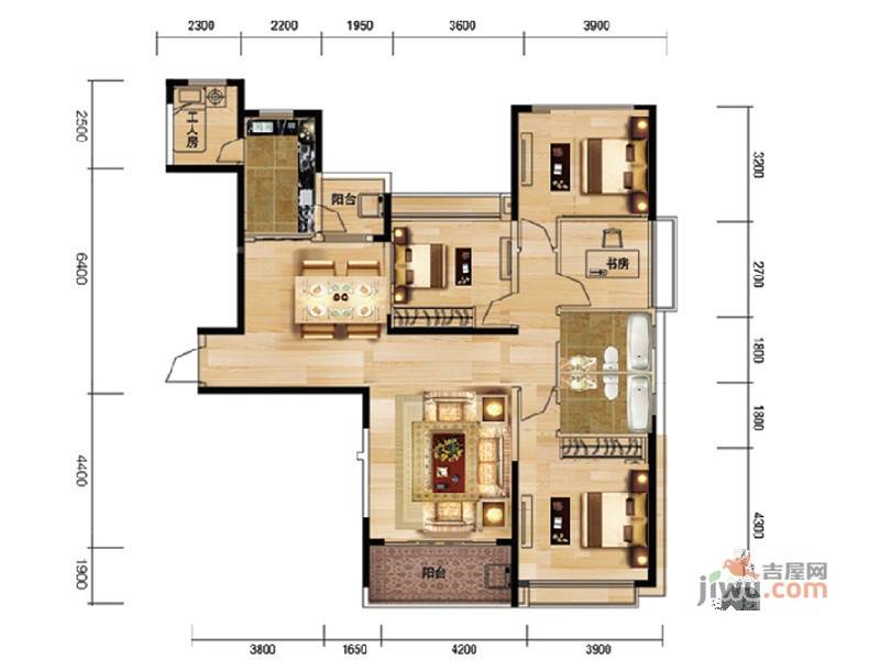 合肥恒大城4室3厅2卫159㎡户型图