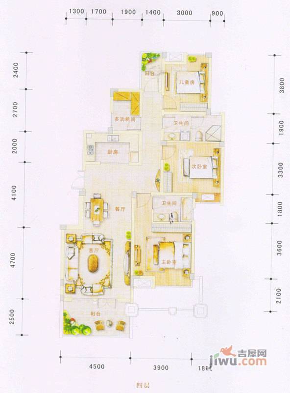 融侨上院4室2厅2卫192.9㎡户型图