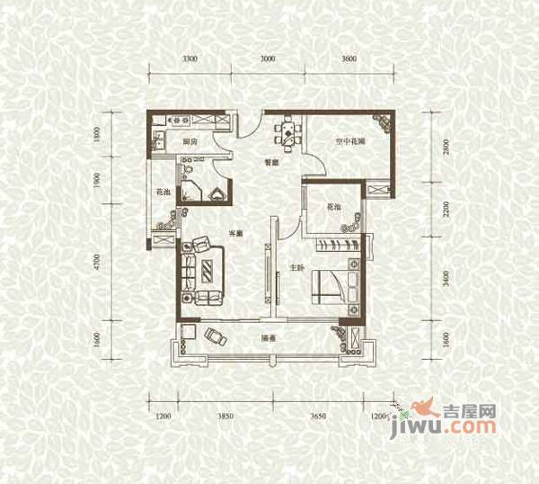 融侨观邸2室2厅1卫79.1㎡户型图