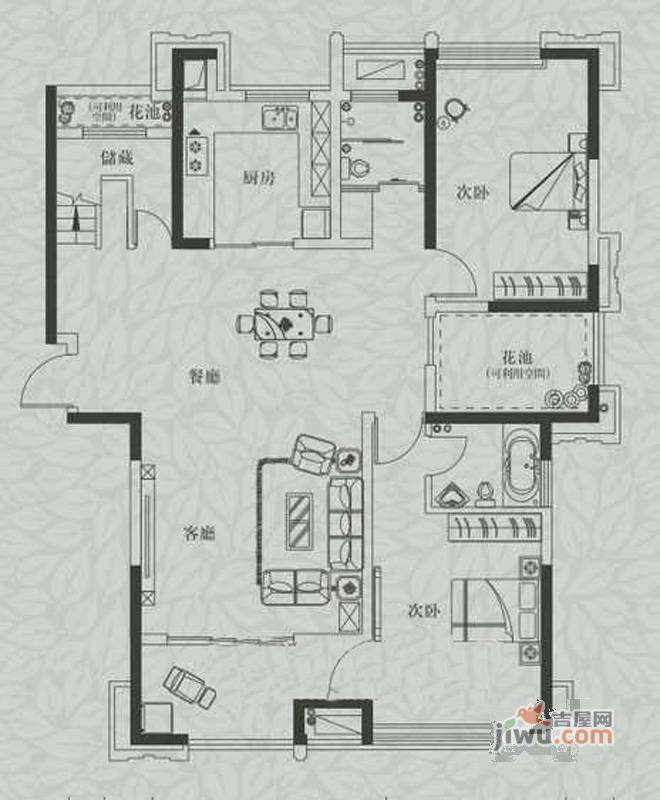 融侨观邸3室2厅1卫246.5㎡户型图