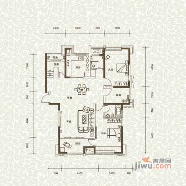 融侨观邸4室2厅1卫241.7㎡户型图