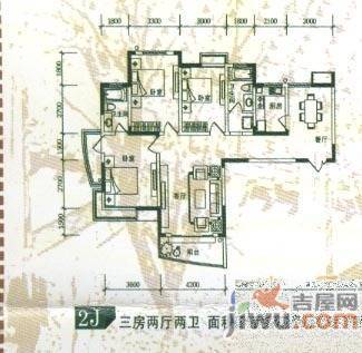 利港银河新城3室2厅1卫125㎡户型图