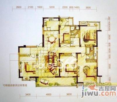 利港银河新城3室2厅1卫125㎡户型图