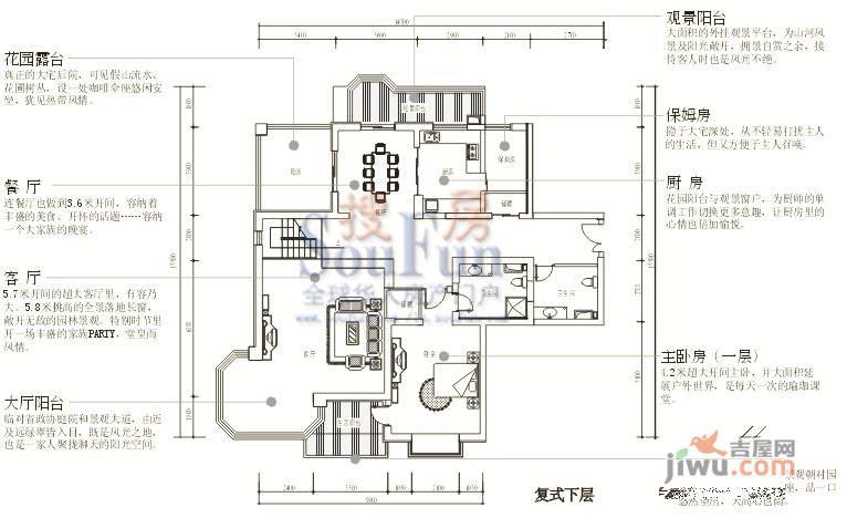 正茂御景东方6室2厅3卫407.6㎡户型图