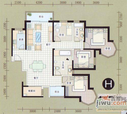 东瓯逸璟4室2厅2卫172.7㎡户型图