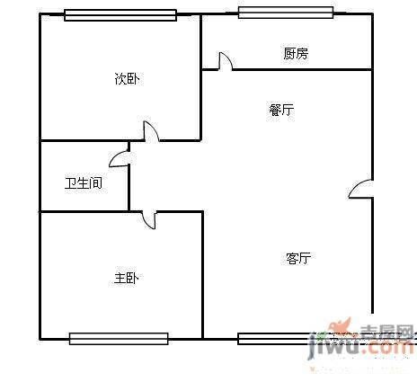 张苏滩高新区市政家园小区2室2厅1卫户型图