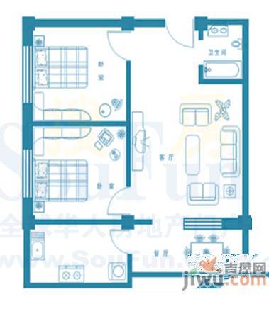 明仁花苑2室2厅1卫132.9㎡户型图