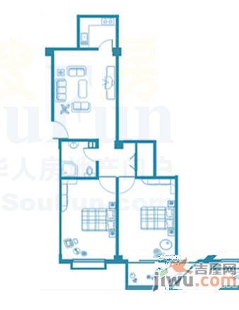 明仁花苑2室2厅1卫85.6㎡户型图