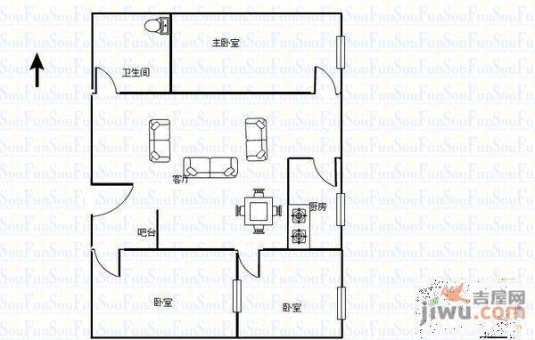 荣华小区3室2厅2卫110㎡户型图