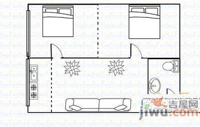 金城关小区2室1厅1卫53㎡户型图