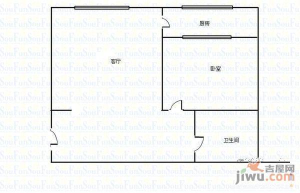 詹家拐子大正物业小区2室2厅1卫户型图