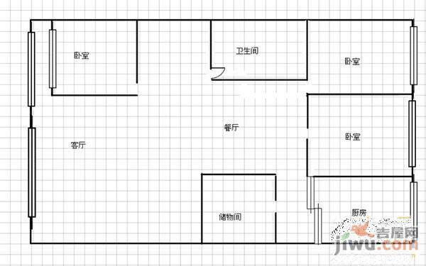 詹家拐子大正物业小区2室2厅1卫户型图