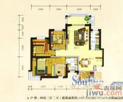 兰雅小区4室0厅0卫137.8㎡户型图