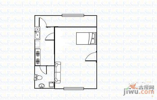 荣庆花园1室1厅1卫62㎡户型图