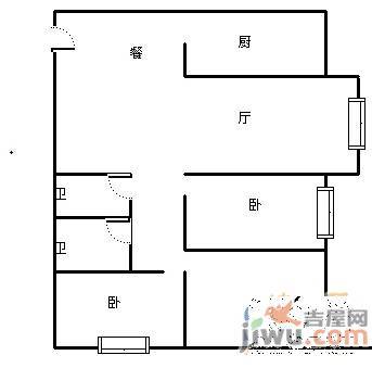 宏宇大厦3室2厅2卫163㎡户型图