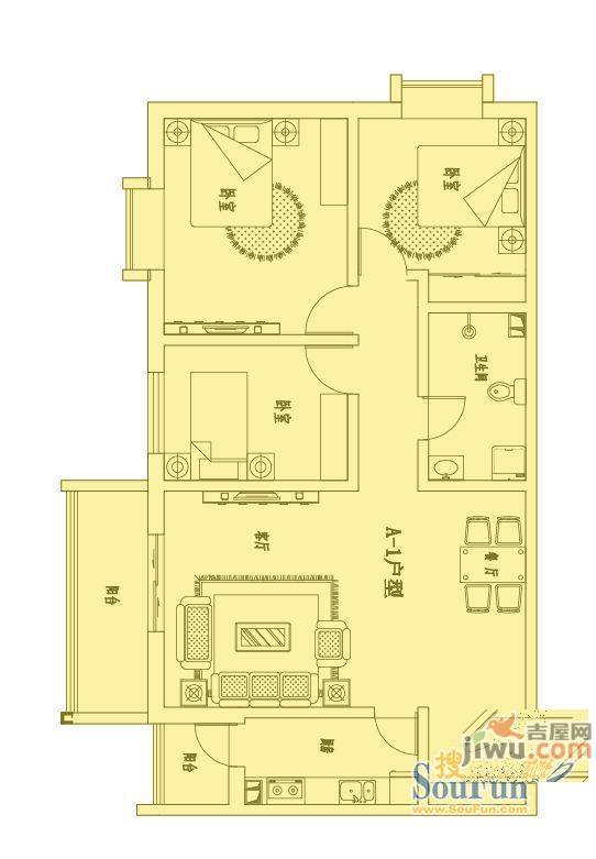 六建住宅小区2室0厅0卫户型图