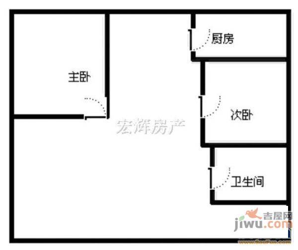 兰雁小区3室2厅1卫户型图