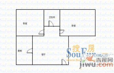 金利花园6号区2室1厅1卫户型图