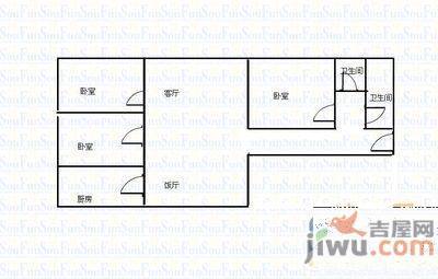 金运大厦3室2厅2卫153㎡户型图