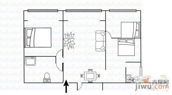 信宜大厦3室2厅1卫户型图