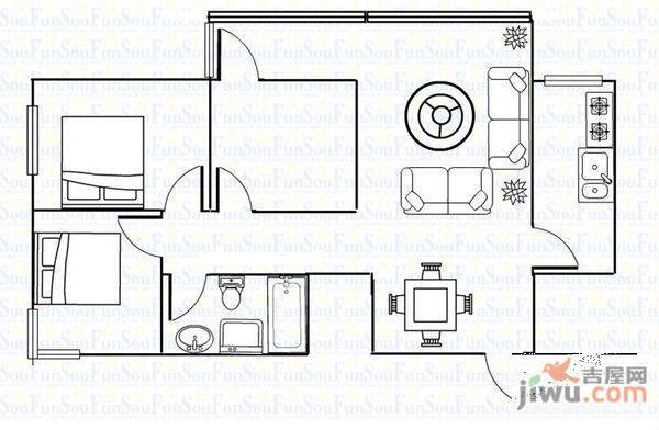 二建雅园2室2厅1卫户型图