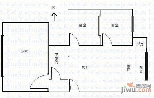 燕子楼3室2厅1卫户型图