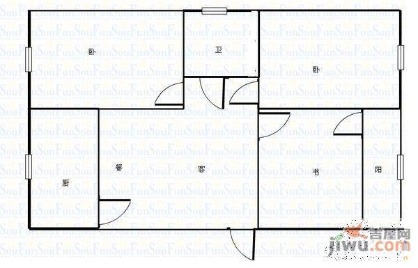 敦煌小区3室1厅1卫85㎡户型图