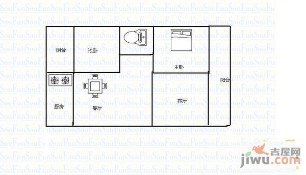 敦煌小区3室1厅1卫85㎡户型图