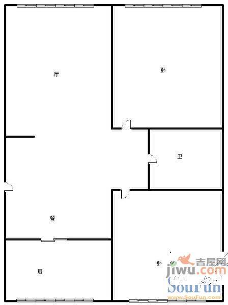 敦煌小区3室1厅1卫85㎡户型图